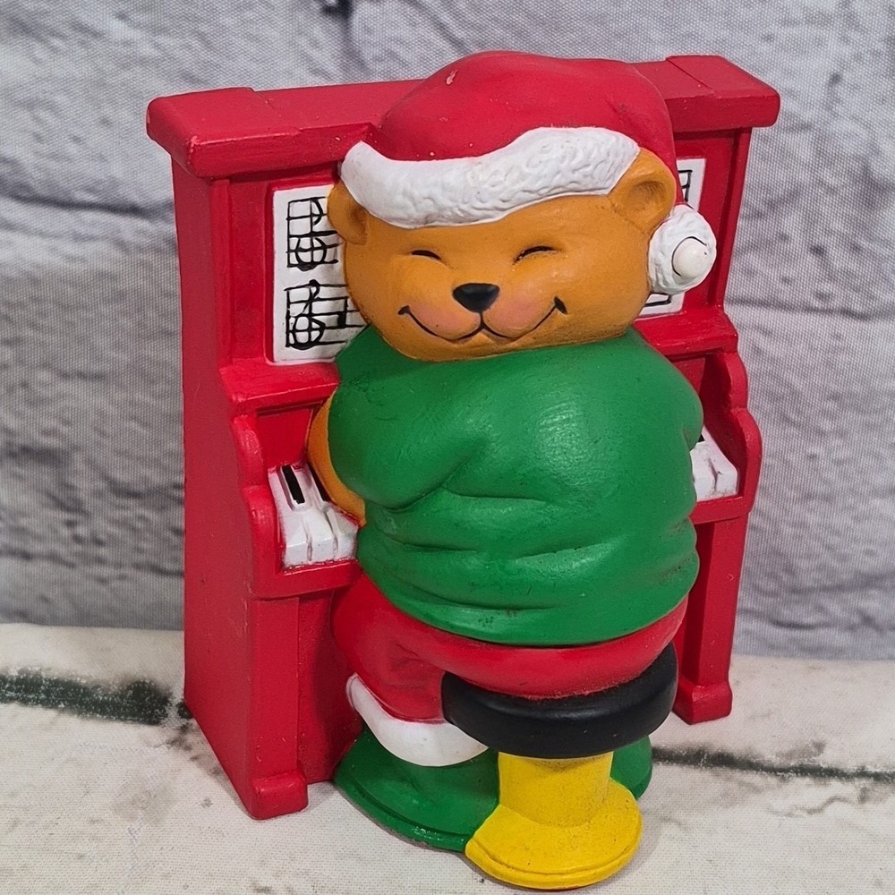 Vintage‎ Avon Play It Again Mr Keys Musical Bear Piano Christmas Tested Works